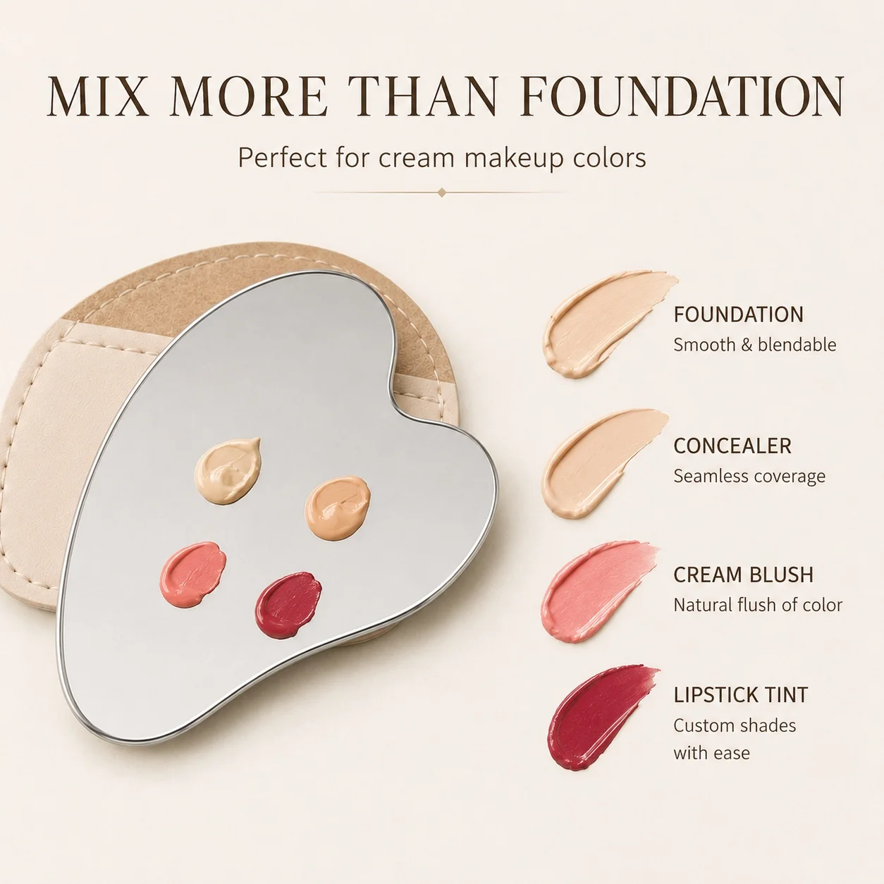 Beauty Makeup Foundation - Palet Pencampur Makeup Bentuk Hati dari