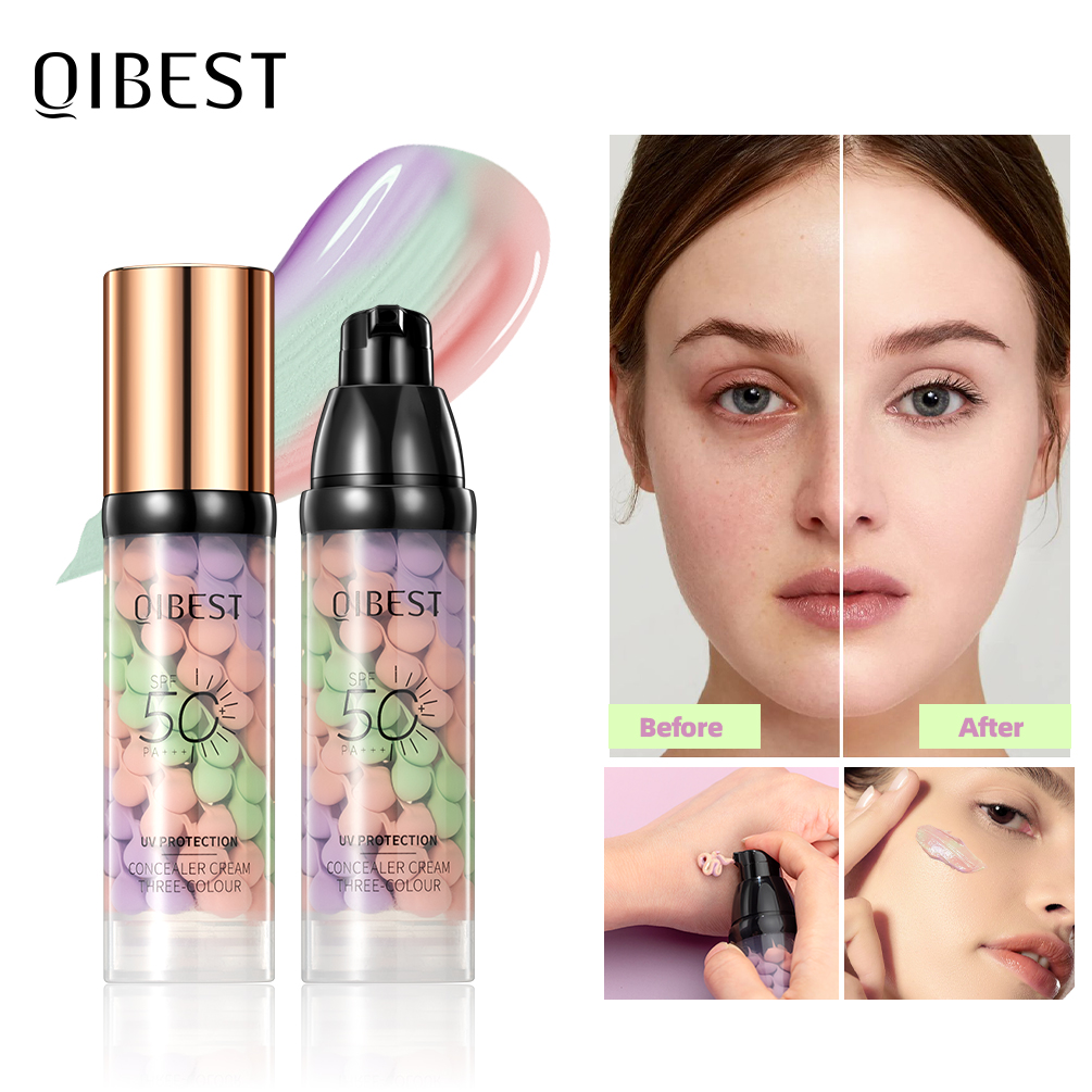 Beauty Makeup Foundation - QIBEST Krim Primer Rias Wajah Tiga