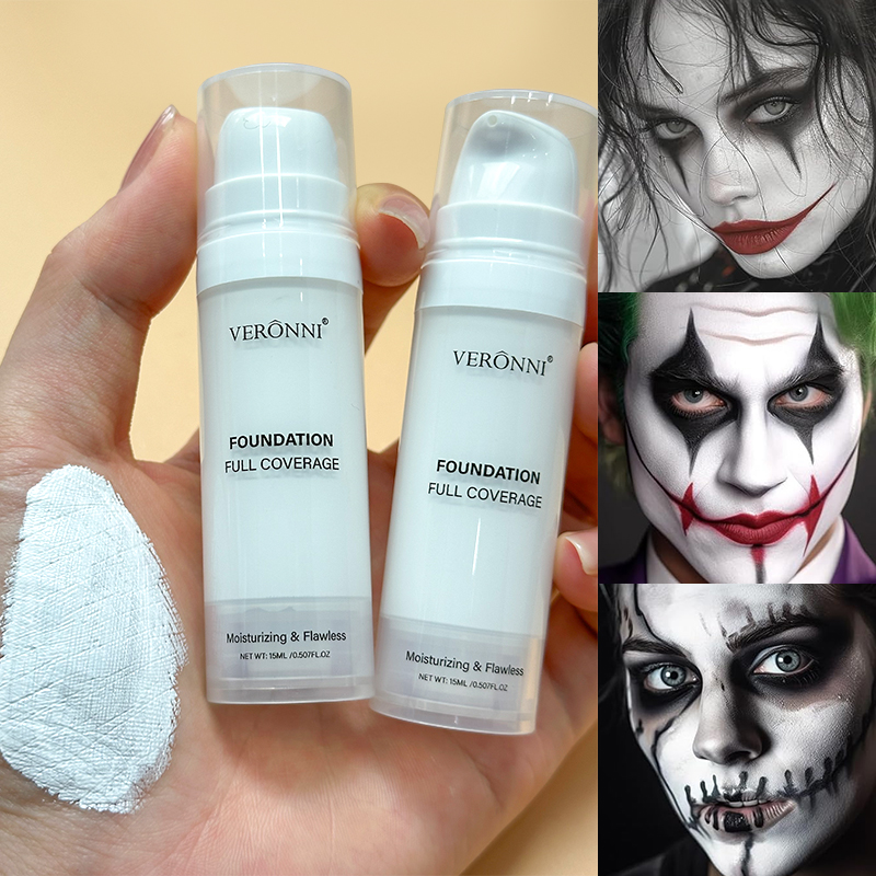 Beauty Makeup Foundation - Halloween Cair Goth Riasan Putih Warna