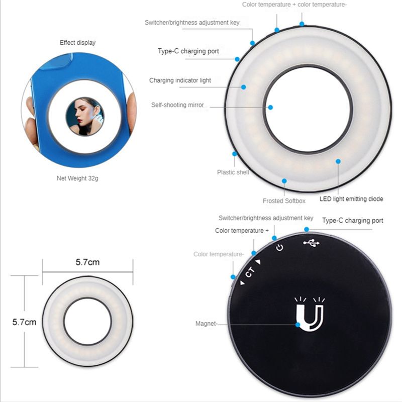 AABFK Lampu Isi Mini Ponsel Si - Beauty Makeup Video ulasan dan harga