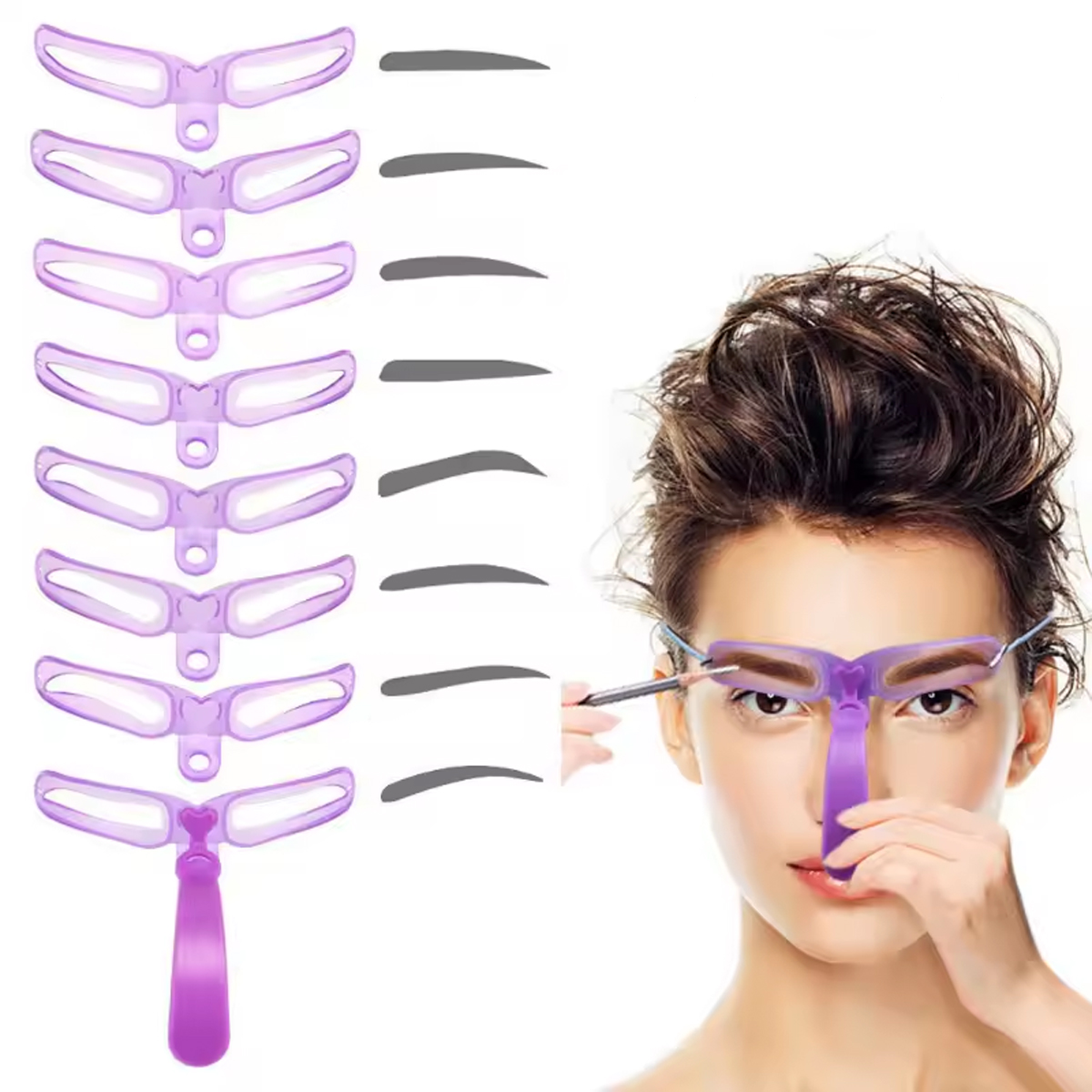 8 in 1 Stencil Alis Dapat Digu - Beauty Makeup Tools Set ulasan dan harga