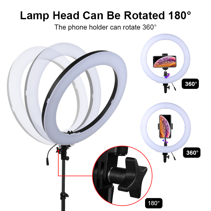 Lampu cincin 18 inci dengan Tr - Beauty Makeup Video ulasan dan harga