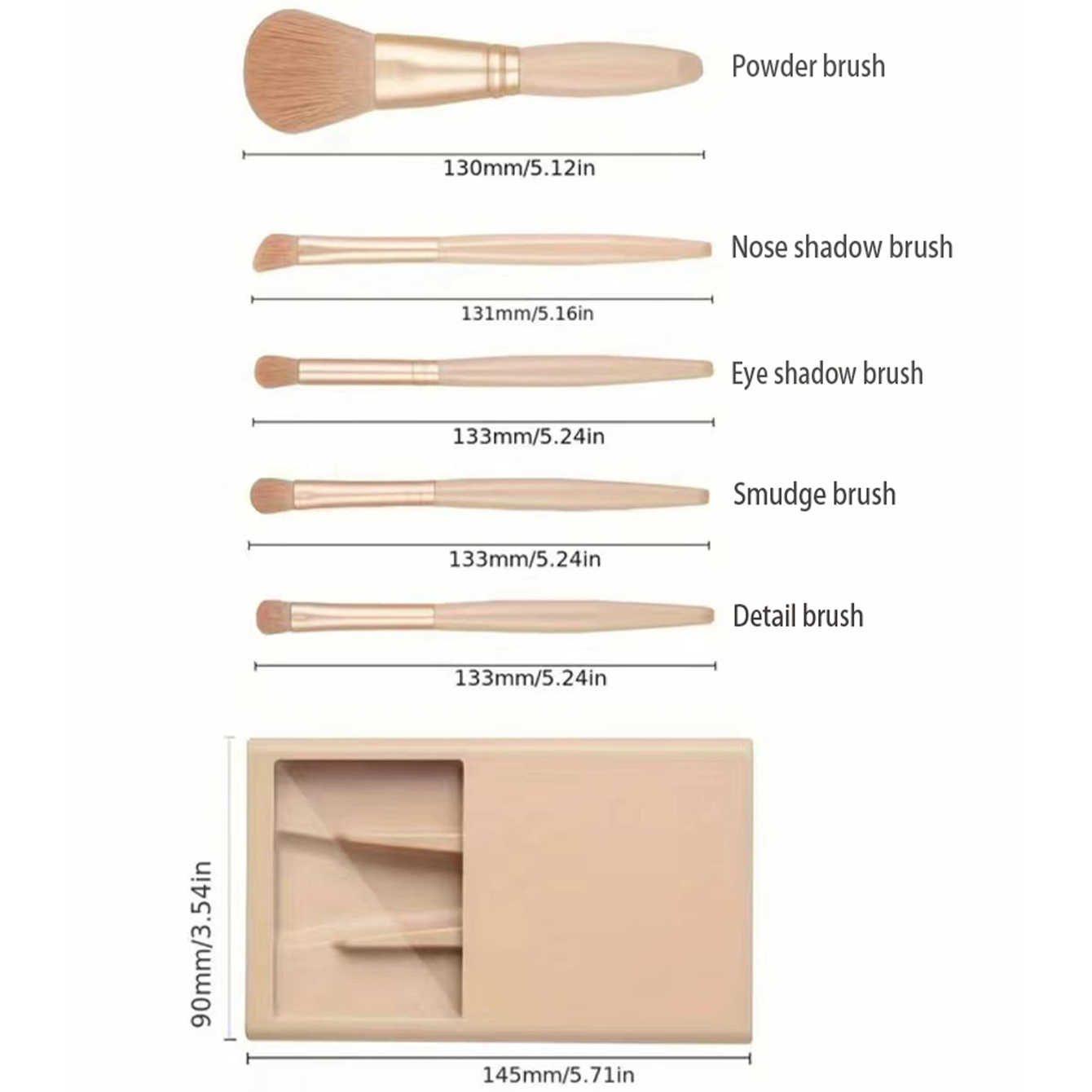 5 Buah Kit Kuas Kosmetik denga - Beauty Makeup Tools Set ulasan dan harga